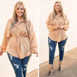 For The Weekend Blouse, Coffee -Chic Soul Store 2 14ee106c 7d47 4a3f 9561 f57bfef363bc