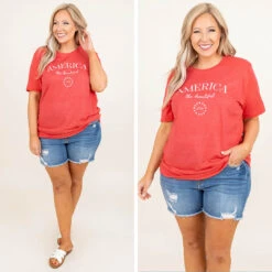 Beautiful Country Tee, Heather Red -Chic Soul Store 2 63f4c60f 0bdc 4c92 bac0 b2ba383477a9