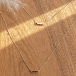Double Petite Bar Necklace, Gold 7 Double Petite Bar Necklace, Gold -Chic Soul Store 2 7252e8c7 5809 4371 b8a3 eae2e3d68fc7