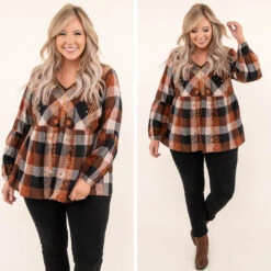 Gotta Be Me Top, Rust-Black -Chic Soul Store 2 99357f34 cbd1 4b23 b3e5 e2fd28842a87