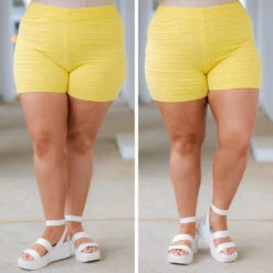 Cozy Huggie Shorts, Yellow -Chic Soul Store 2 dd2461d9 2f87 4c5f 927c c1b9bebcd1d3