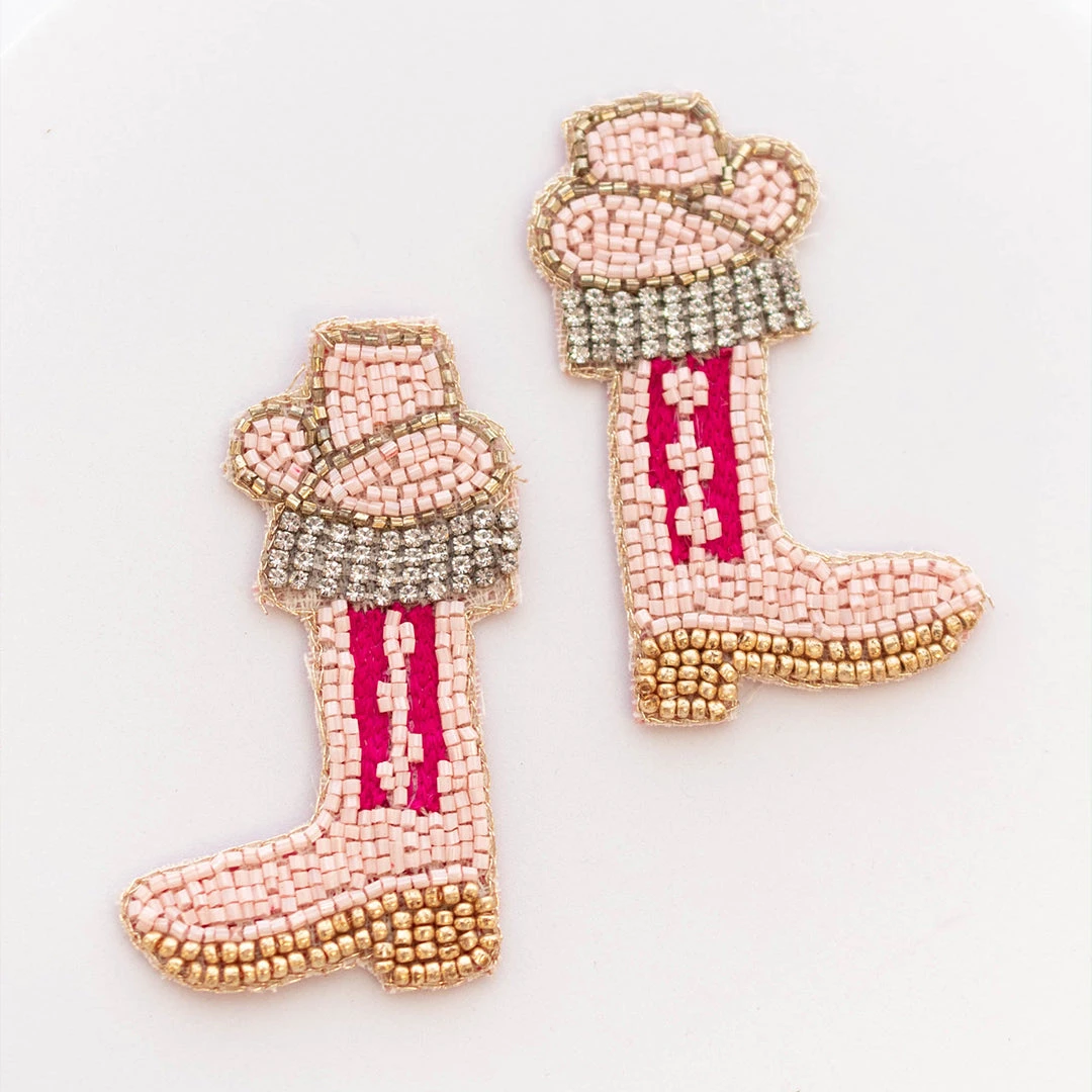 Country Girl At Heart Earrings, Pink 5 Country Girl At Heart Earrings, Pink - Image 3
