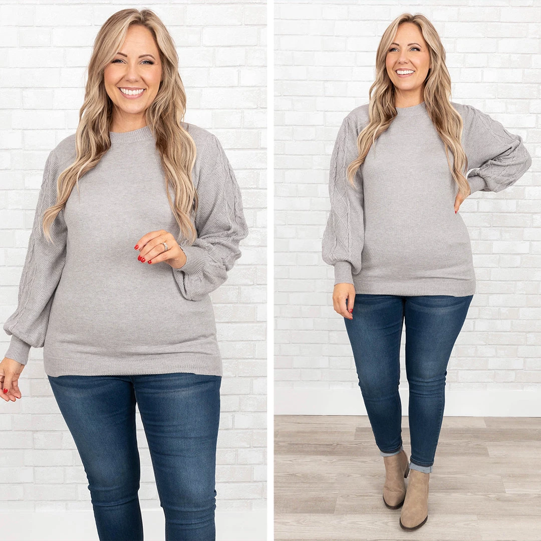 Fall's Forecast Sweater, Heather Gray 8 Fall's Forecast Sweater, Heather Gray - Image 6