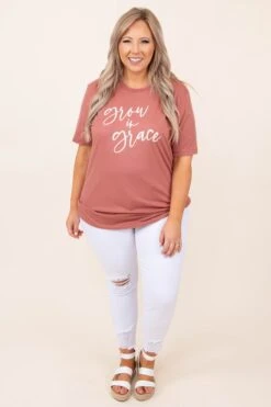 Grow In Grace Tee, Mauve -Chic Soul Store 3 10 1771