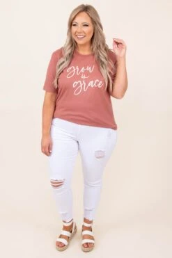 Grow In Grace Tee, Mauve -Chic Soul Store 3 10 1772
