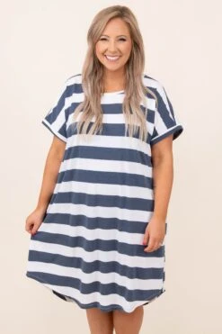 Somewhere Out There Dress, Navy