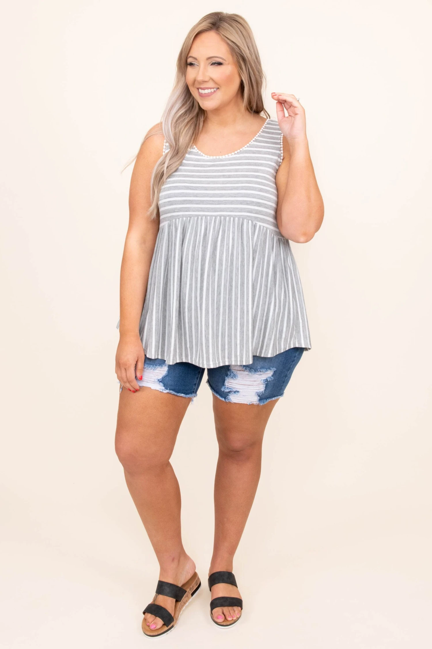 Flourish In Love Tank, Grey 4 Flourish In Love Tank, Grey - Image 2