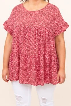 Coffee By Candlelight Top, True Red -Chic Soul Store 3 30 3668