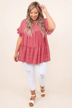 Coffee By Candlelight Top, True Red -Chic Soul Store 3 30 3671