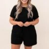 When The Night Ends Romper, Black