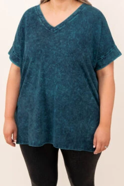 Comfy Travels Top, Deep Aqua Mineral Wash -Chic Soul Store 3 5 1285