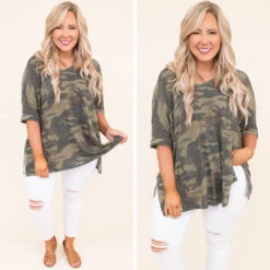 Call It Camo Top, Army Green 13 Call It Camo Top, Army Green -Chic Soul Store 3.6 1
