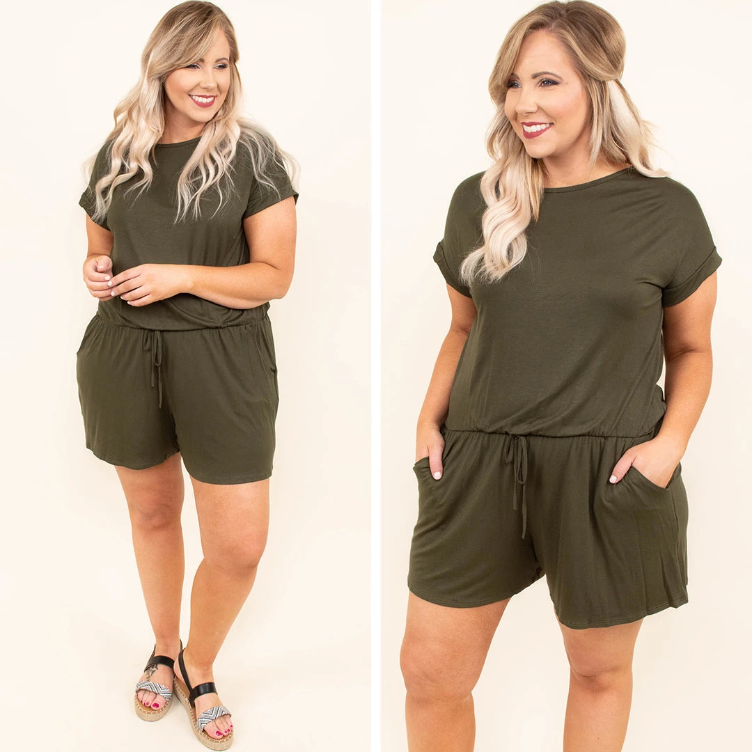 Sweet Saturday Romper, Olive 7 Sweet Saturday Romper, Olive - Image 5