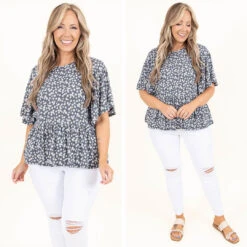 See The Flowers Top, Navy Floral -Chic Soul Store 31 e41edad2 b5a0 415a 8cb9 7258864c07e4