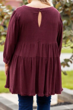 Concert Date Night Top, Wine -Chic Soul Store 373A0560