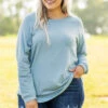 Curved Hem Slouchy Dolman Tunic, Mineral Mint 1 Curved Hem Slouchy Dolman Tunic, Mineral Mint -Chic Soul Store 373A0938
