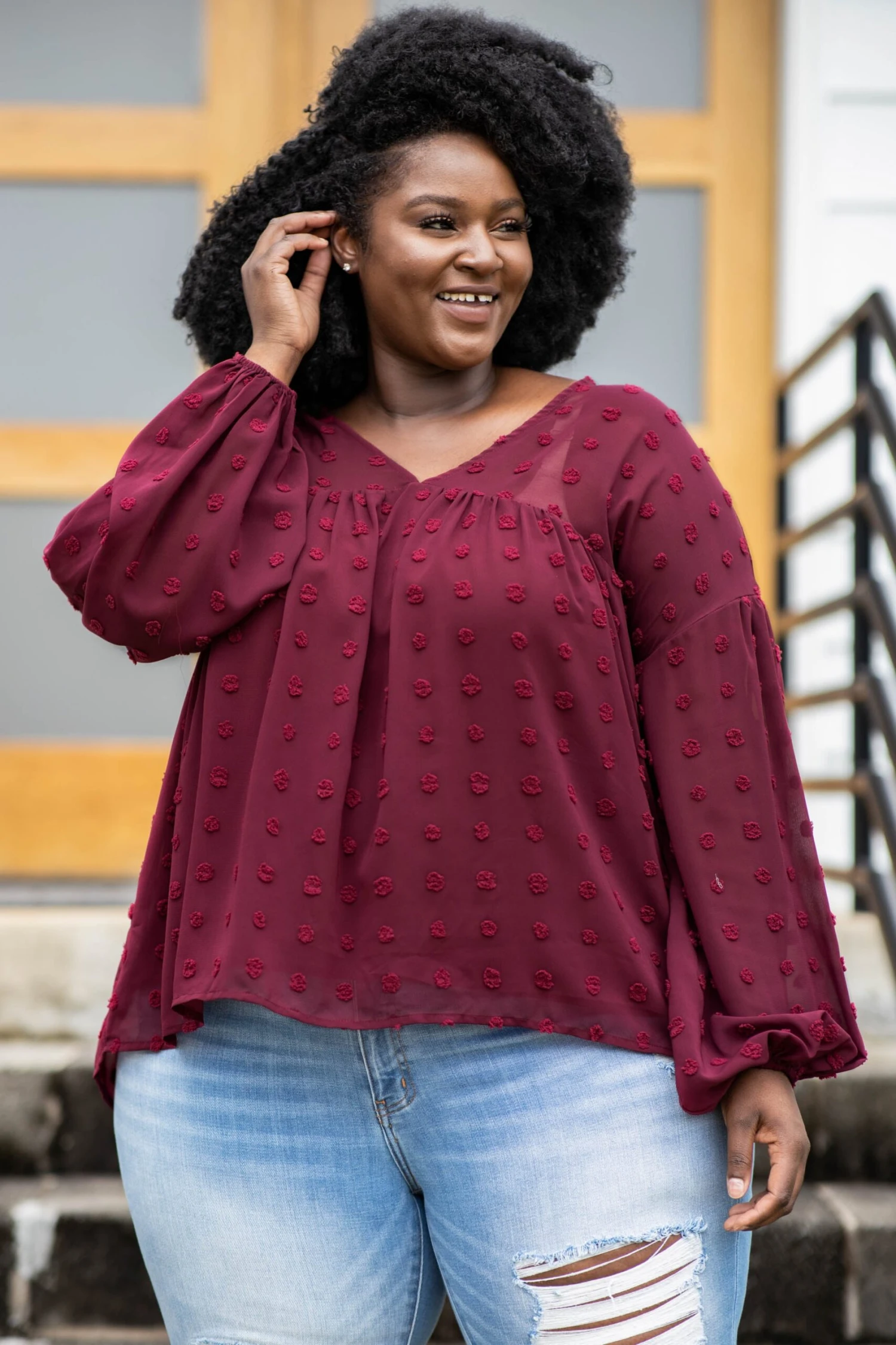 Love Is Catching Blouse, Burgundy 3 Love Is Catching Blouse, Burgundy