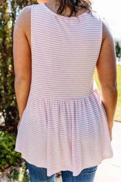 Weekender Waffle Babydoll Stripe, Pink -Chic Soul Store 373A2246