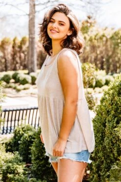 Weekender Waffle Babydoll, Oatmeal 12 Weekender Waffle Babydoll, Oatmeal -Chic Soul Store 373A2358