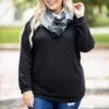 Slouchy Dolman Tunic Long Sleeve, Black 2 Slouchy Dolman Tunic Long Sleeve, Black -Chic Soul Store 373A2797 Edit