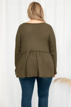 When I Look In Your Eyes Top, Olive -Chic Soul Store 373A3437