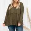 When I Look In Your Eyes Top, Olive -Chic Soul Store 373A3439