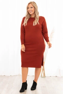 Mountain Retreat Dress, Rust -Chic Soul Store 373A4941 Edit