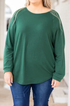 Curved Hem Slouchy Dolman Tunic, Hunter Green 12 Curved Hem Slouchy Dolman Tunic, Hunter Green -Chic Soul Store 373A5303
