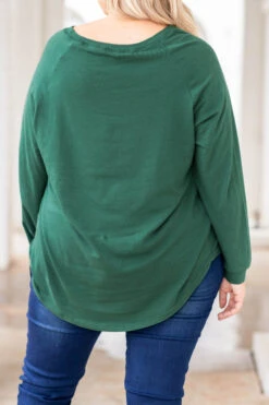 Curved Hem Slouchy Dolman Tunic, Hunter Green 13 Curved Hem Slouchy Dolman Tunic, Hunter Green -Chic Soul Store 373A5304