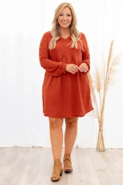 Girl Like Me Dress, Dark Rust -Chic Soul Store 373A5533