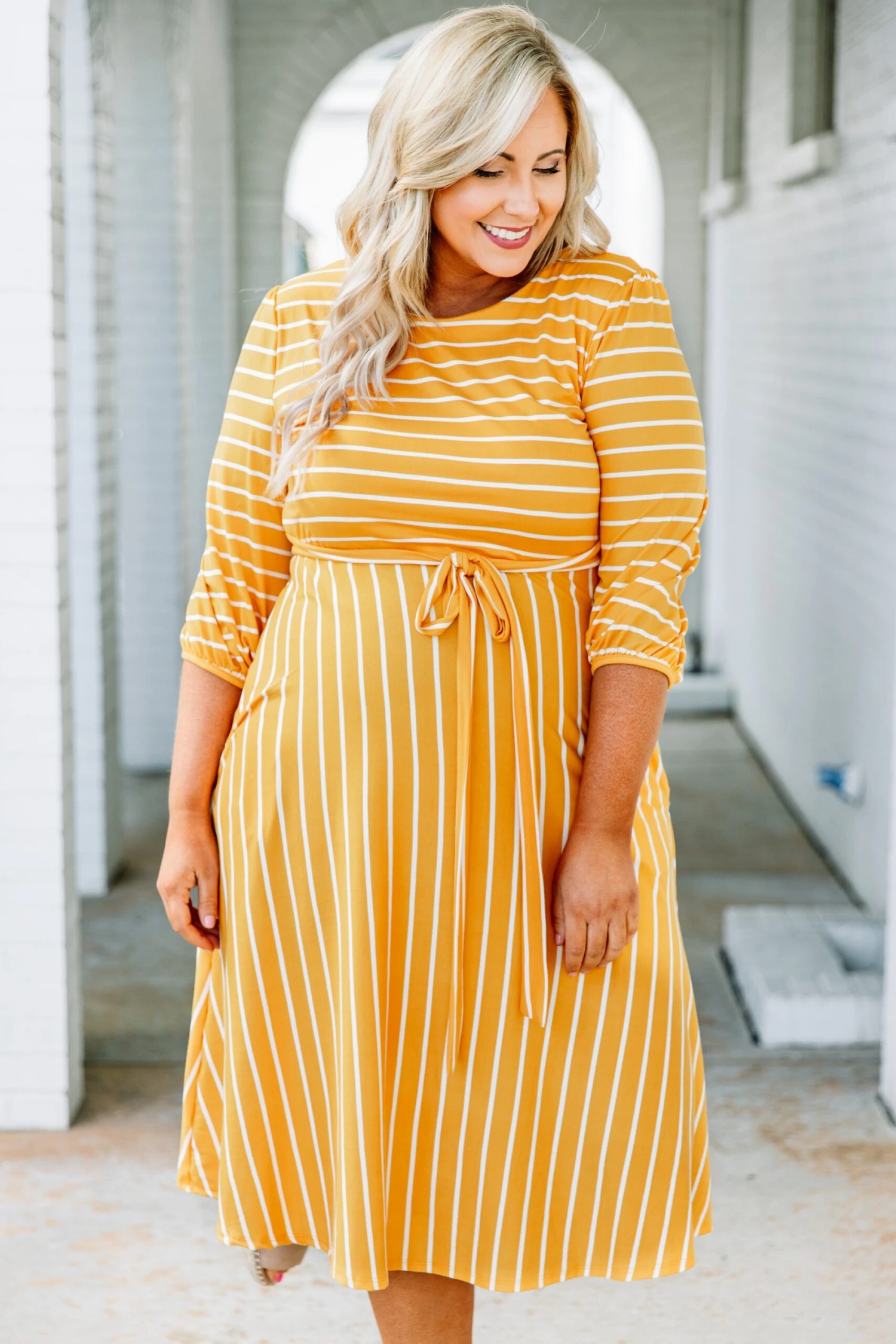 Holding Hands On The Boardwalk Dress, Mustard 4 Holding Hands On The Boardwalk Dress, Mustard - Image 2