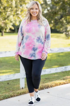 Curved Hem Slouchy Dolman Tunic, Tie Dye Pink -Chic Soul Store 373A8129 7bc6a361 208b 419f 8ef9 080c2576191a