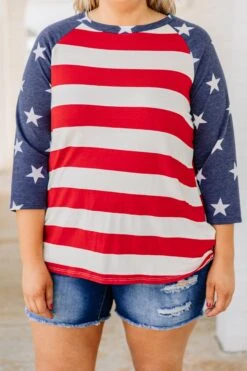 Waving Flag Top, Red -Chic Soul Store 373A8850