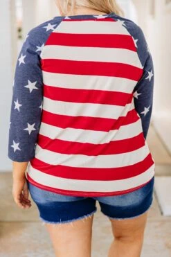 Waving Flag Top, Red -Chic Soul Store 373A8851