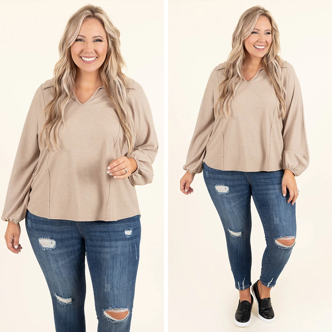 Watching The World Top, Taupe 8 Watching The World Top, Taupe - Image 6