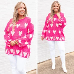 I Can Make Your Heart Beat Sweater, Fuchsia -Chic Soul Store 3 0bd92052 a406 459c bcc2 1a1661427fde