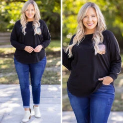 Curved Hem Slouchy Dolman Tunic, Black Sequin -Chic Soul Store 3 3be5756b ee15 45d7 a1bd 0e4df0327f98