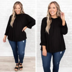 Find Happiness Top, Black -Chic Soul Store 3 42e77125 a797 43df 86f2 3024384a32e8
