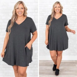 Caught Adrift Dress, Heather Charcoal -Chic Soul Store 3 51d770b0 437d 4c46 a2c2 dc575266cf25