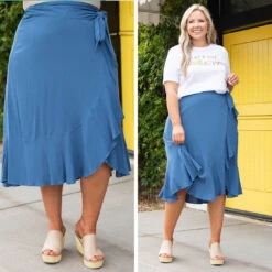 Casual Daze Skirt, Slate Blue -Chic Soul Store 3 68a75aea afa6 46f8 b4e7 83d047064561