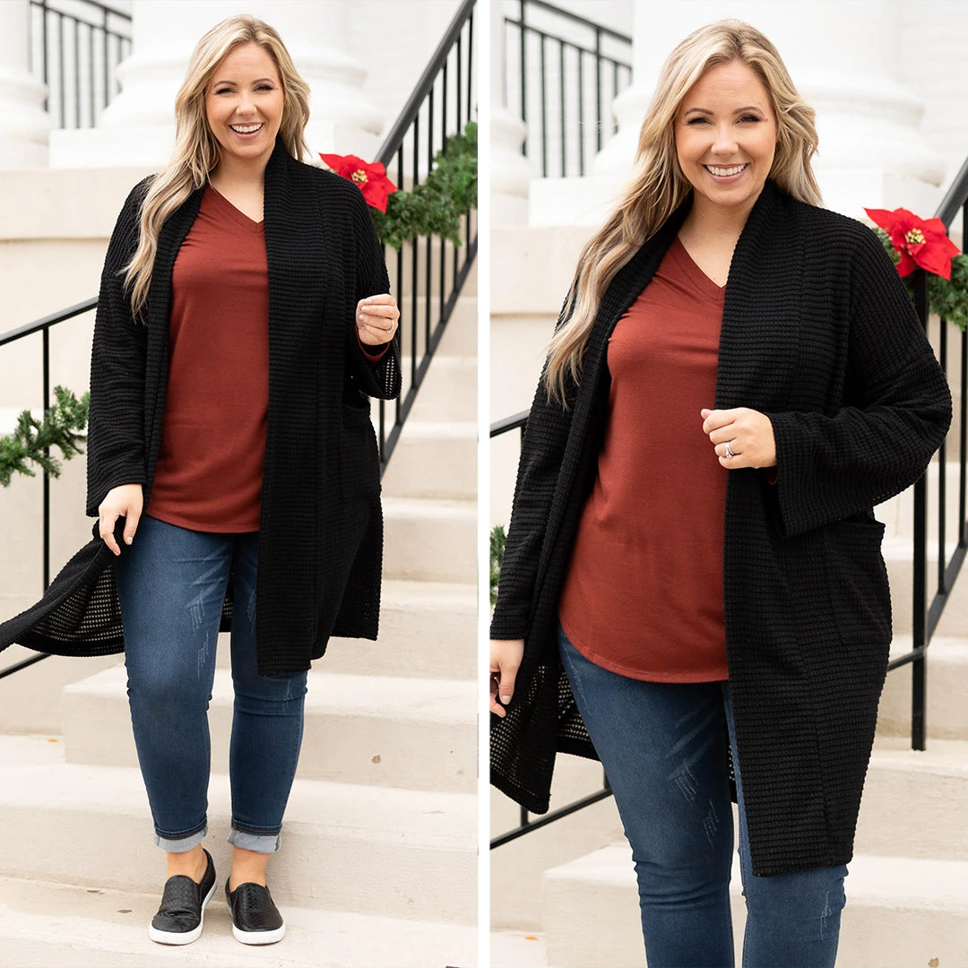 Calm Moments Cardigan, Black 8 Calm Moments Cardigan, Black - Image 6