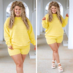 Cozy Huggie Sweater, Yellow -Chic Soul Store 3 b15d5349 cc06 4802 a74e 55b40d98b742