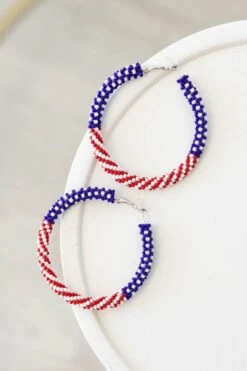 USA Baby Earrings, Red Multi