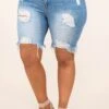 Summer Heat Shorts, Light Wash -Chic Soul Store 4 14 6061
