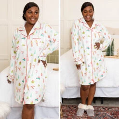 Snow Wishes Pajama Dress, White -Chic Soul Store 43 05ae5de9 4a03 4f1a bda5 7b8b5834bb26