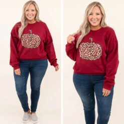 Fierce Pumpkin Sweatshirt, Garnet -Chic Soul Store 4 0e3c855d f7e5 494f bf4c 9deafafdfe41