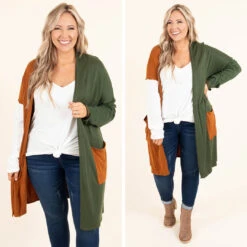 Chasing Leaves Cardigan, Rust/Olive -Chic Soul Store 4 1a8d2552 aecd 4c18 9739 5029ec61178c