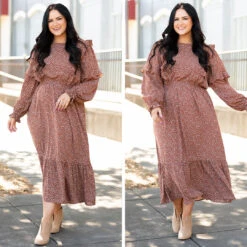 Garden Of My Dreams Dress, Brown -Chic Soul Store 4 54961693 84cf 4d6a 81ef 07d055107b2b