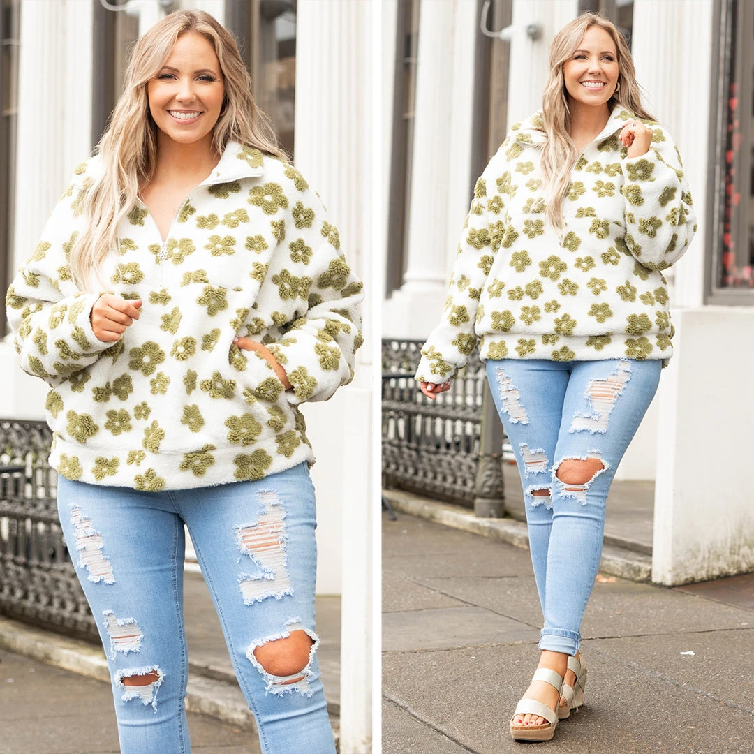 Dreams Of Daisies Pullover, Sage 8 Dreams Of Daisies Pullover, Sage - Image 6