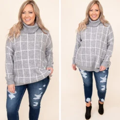 Highline Chic Sweater, Heather Grey -Chic Soul Store 4 be69e968 90cb 444a 81e4 919ee4b21eb7